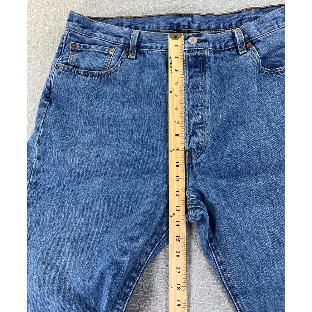 Levis‎ 501 Jeans Mens 40x30 Blue Med Wash Denim Button Fly Straight 100% Cotton